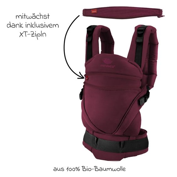 manduca Baby carrier XT for newborns from 3.5 kg - 20 kg with 3 carrying positions made of 100% organic cotton - Happy Kiss