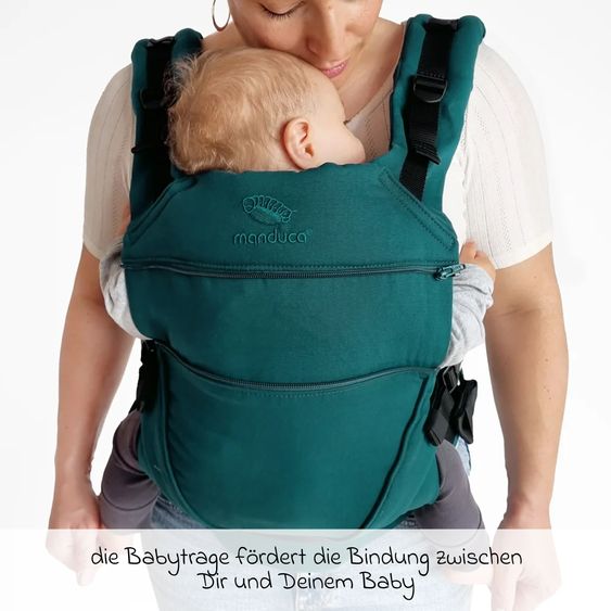 manduca Baby carrier XT for newborns from 3.5 kg - 20 kg with 3 carrying positions made of 100% organic cotton - Happy Lagoon