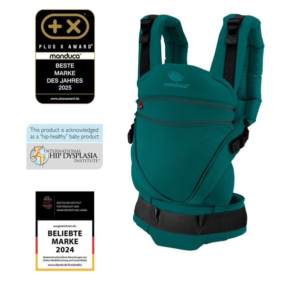 manduca Baby carrier XT for newborns from 3.5 kg - 20 kg with 3 carrying positions made of 100% organic cotton - Happy Lagoon