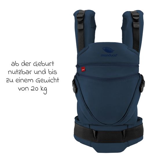 manduca Baby carrier XT for newborns from 3.5 kg - 20 kg with 3 carrying positions made of 100% organic cotton - Happy Wave