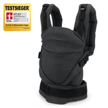 Baby carrier XT for newborns from 3.5 kg - 20 kg with 3 carrying positions made of 100% organic cotton - Black