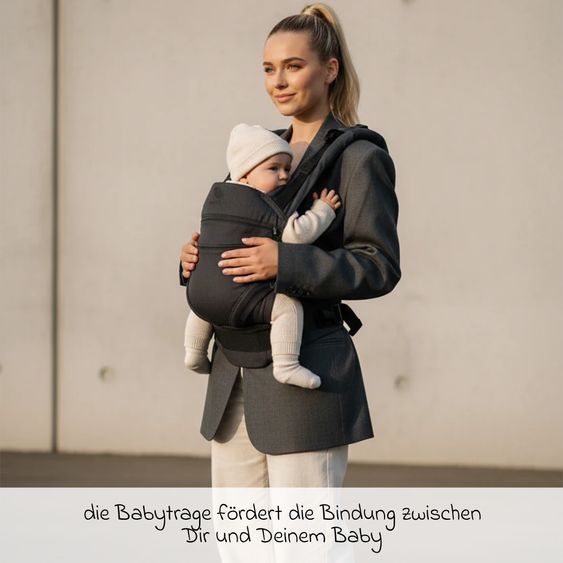 manduca Baby carrier XT for newborns from 3.5 kg - 20 kg with 3 carrying positions made of 100% organic cotton - Black