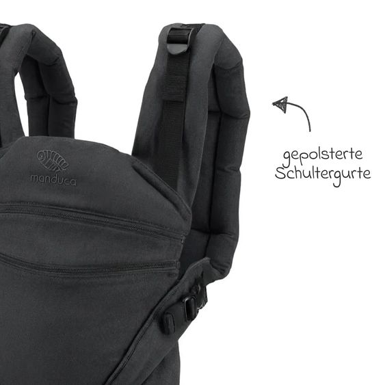 manduca Baby carrier XT for newborns from 3.5 kg - 20 kg with 3 carrying positions made of 100% organic cotton - Black