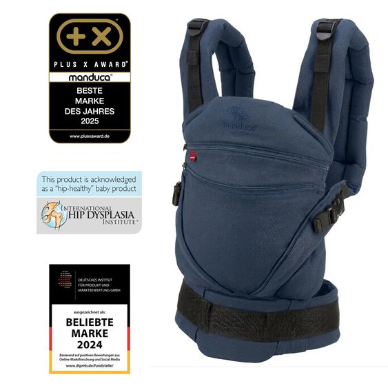 manduca Baby carrier XT for newborns from 3.5 kg - 20 kg with 3 carrying positions made of 100% organic cotton - Blue