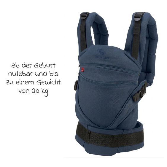 manduca Baby carrier XT for newborns from 3.5 kg - 20 kg with 3 carrying positions made of 100% organic cotton - Blue