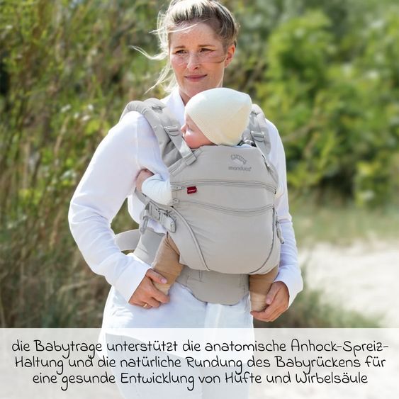 manduca Baby carrier XT for newborns from 3.5 kg - 20 kg with 3 carrying positions made of 100% organic cotton - Cloud
