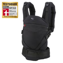 Babytrage XT für Neugeborene ab 3,5 kg - 20 kg mit 3 Tragepositionen aus 100% Bio-Baumwolle - Monochrome - Obsidian