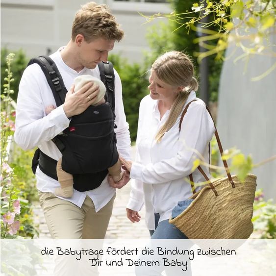 manduca Baby carrier XT for newborns from 3.5 kg - 20 kg with 3 carrying positions made of 100% organic cotton - Obsidian