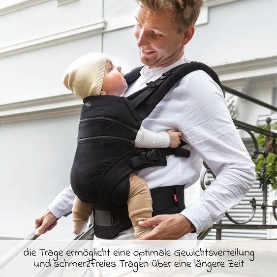 manduca Baby carrier XT for newborns from 3.5 kg - 20 kg with 3 carrying positions made of 100% organic cotton - Obsidian