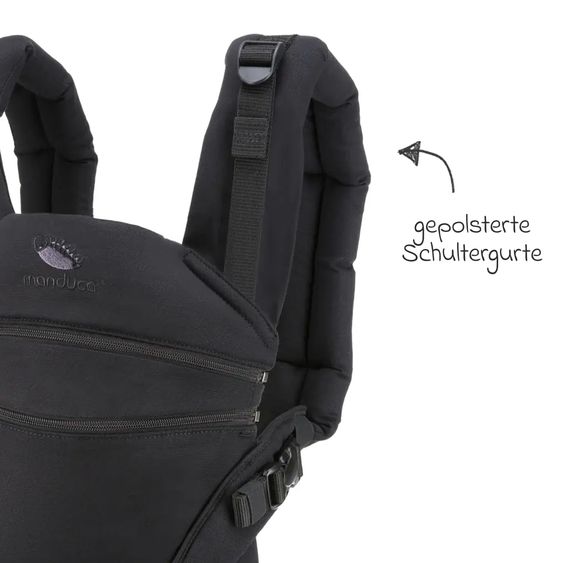 manduca Baby carrier XT for newborns from 3.5 kg - 20 kg with 3 carrying positions made of 100% organic cotton - Obsidian