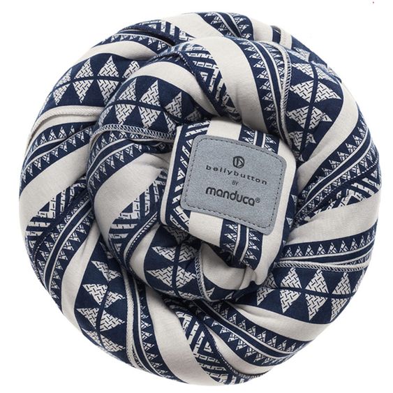 manduca Babytragetuch Sling elastisch 510 x 60 cm - Bellybutton - Boho Blue