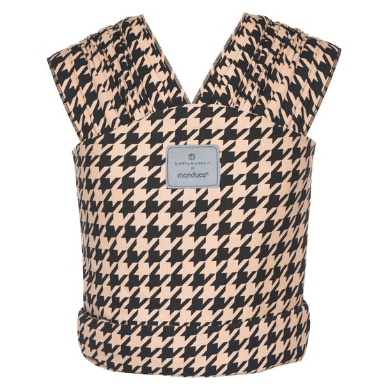 manduca Baby sling elastic 510 x 60 cm for newborns from 3.5 kg - 15 kg made of 100% organic cotton - Bellybutton - PepitaBlack