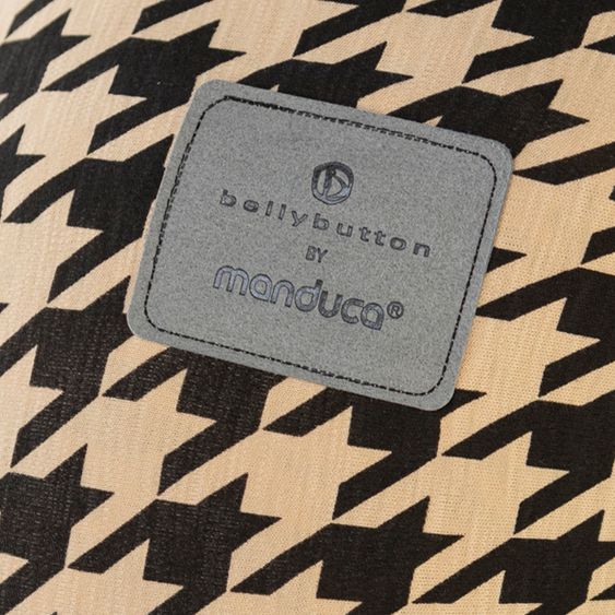 manduca Baby sling elastic 510 x 60 cm for newborns from 3.5 kg - 15 kg made of 100% organic cotton - Bellybutton - PepitaBlack