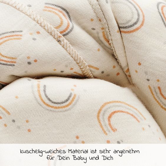 manduca Fascia elastica 510 x 60 cm per neonati da 3,5 kg a 15 kg in 100% cotone biologico - RainbowDay - Stampa sabbia