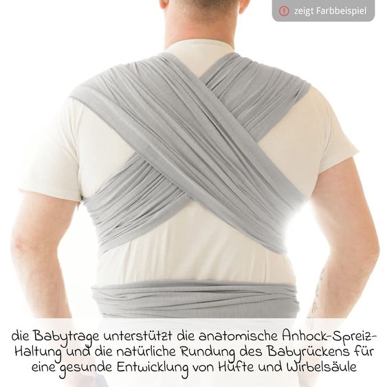 manduca Fascia porta bebè Fascia elastica 510 x 60 cm - Grigio Chiaro