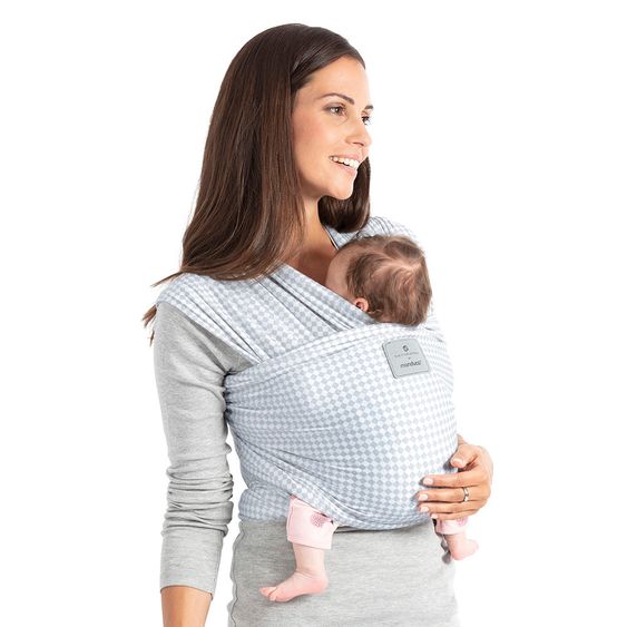 manduca Tragetuch Sling - Soft Check - bellybutton - Blue