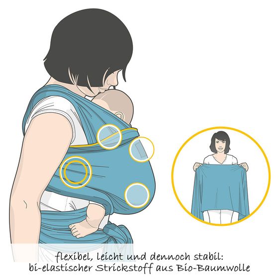 manduca Tragetuch Sling - Soft Check - bellybutton - Sand