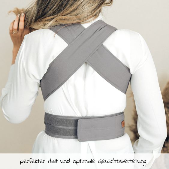 Marsupi Babytrage Breeze 2.0 Gr. L für Neugeborene von 3,5 kg -15 kg - Lightgrey