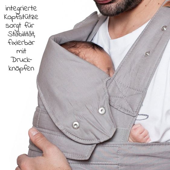 Marsupi Baby carrier Breeze 2.0 size S/M for newborns from 3.5 kg -15 kg - Lightgrey