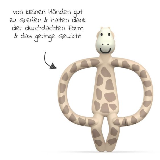 Matchstick Monkey 4-tlg. Starter-Set Zahnungshilfen - Beißring mit Fingerzahnbürste - Giraffe - Beige