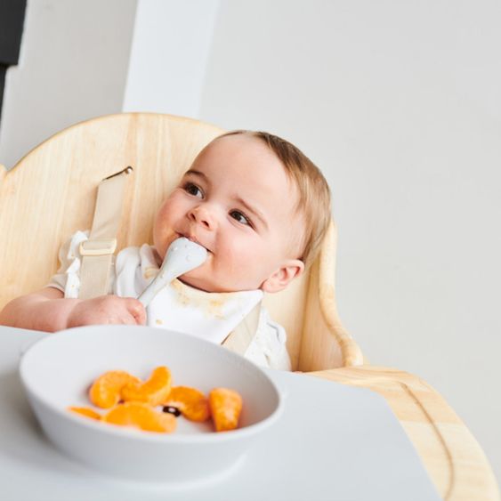 Matchstick Monkey Learning to eat bowl with non-slip silicone mat - Monkey - Gray