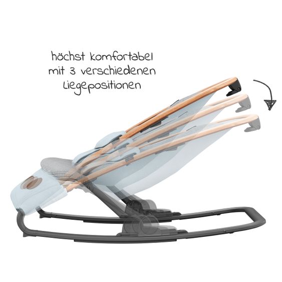 Maxi-Cosi 2- in 1 -Babywippe Kori ab der Geburt mit Neugeborenen-Inlay nur 2,3 kg - Essential Grey