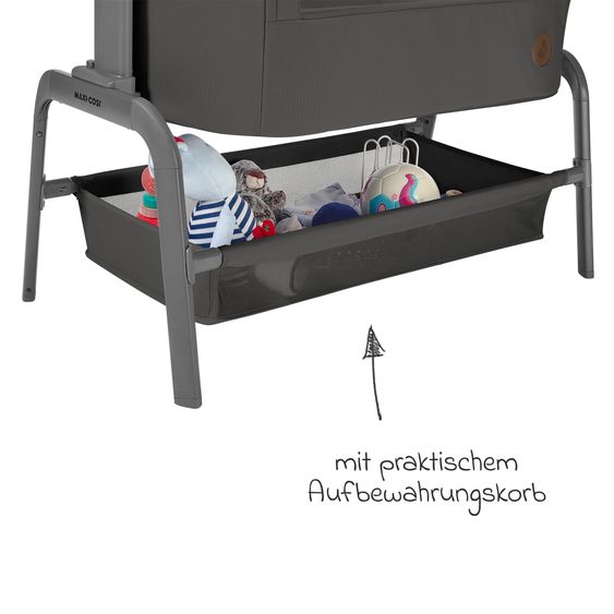 Maxi-Cosi 2-in-1 Beistellbett Iora klappbar, inkl. Matratze & Reisetasche - Beyound - Graphite Eco