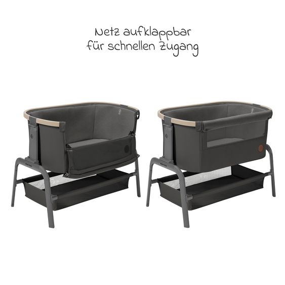 Maxi-Cosi 2-in-1 Beistellbett Iora klappbar, inkl. Matratze & Reisetasche - Beyound - Graphite Eco