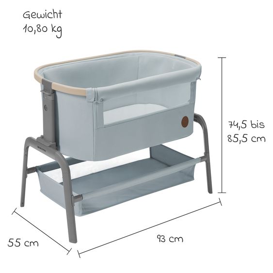 Maxi-Cosi Culla 2 in 1 Iora pieghevole, con materasso e borsa da viaggio - Beyound - Grigio Eco