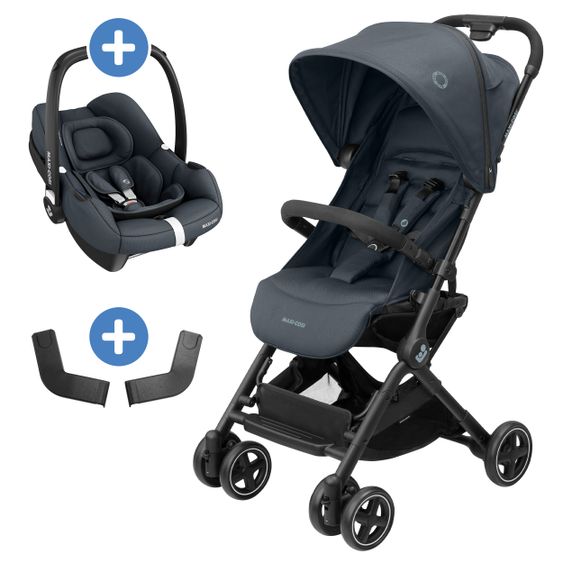 Maxi-Cosi 2 -in-1 Kinderwagen-Set Buggy Lara² inkl. Babyschale CabrioFix i-Size & Adapter - Essential Graphite