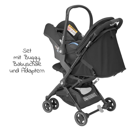 Maxi-Cosi 2 -in-1 Kinderwagen-Set Buggy Lara² inkl. Babyschale CabrioFix i-Size & Adapter - Essential Graphite