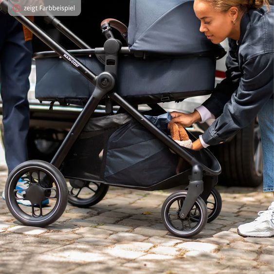 Maxi-Cosi 2-in-1 Kombi-Kinderwagen Zelia³ verwendbarer Sitz & Wanne in einem, verstellbarer Schieber, 22 kg - Luxe Twillic Grey