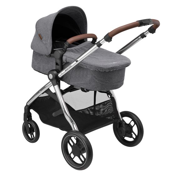 Maxi-Cosi 2-in-1 Kombi-Kinderwagen Zelia³ verwendbarer Sitz & Wanne in einem, verstellbarer Schieber, 22 kg - Luxe Twillic Grey