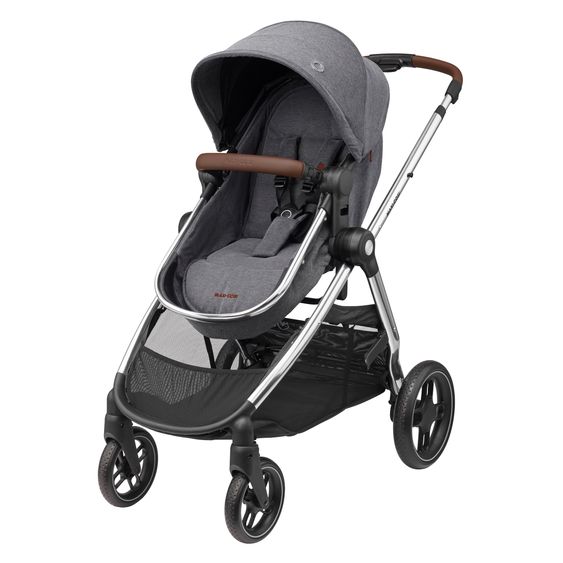 Maxi-Cosi 2-in-1 Kombi-Kinderwagen Zelia³ verwendbarer Sitz & Wanne in einem, verstellbarer Schieber, 22 kg - Luxe Twillic Grey