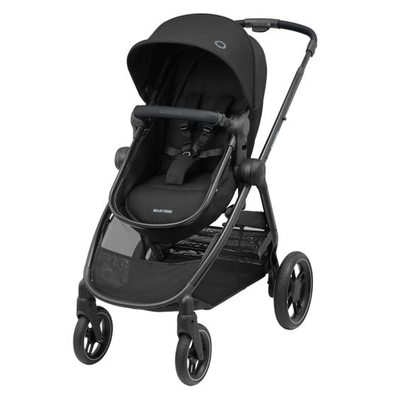 Maxi-Cosi 2 -in- 1 Kombi-Kinderwagen Zelia³ wendbarer Sitz & Wanne in einem, verstellbarer Schieber, 22 kg - Essential Black