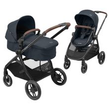 2 -in- 1 Combi Stroller Zelia³ Reversible Seat & Carrycot in One, Adjustable Pushers, 22 kg - Essential Graphite