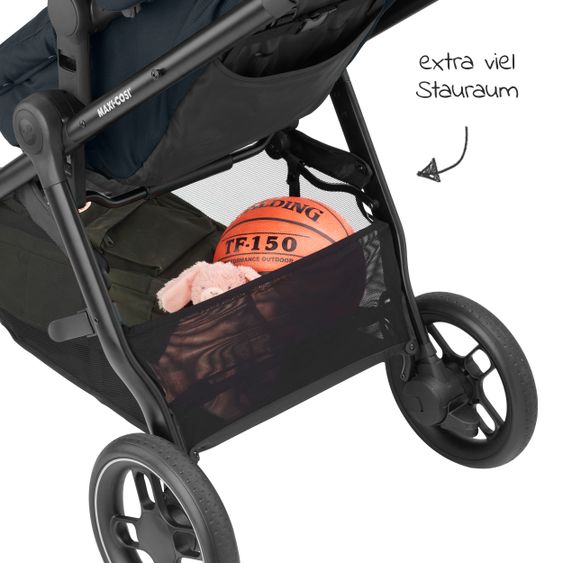 Maxi-Cosi 2 -in- 1 Combi Stroller Zelia³ Reversible Seat & Carrycot in One, Adjustable Pushers, 22 kg - Essential Graphite