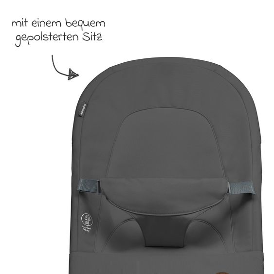 Maxi-Cosi 2in1 Babywippe Loa Beyond Eco Care ab Geburt - 6 Monate mit Wippfunktion - federleicht nur 2 kg - Graphite