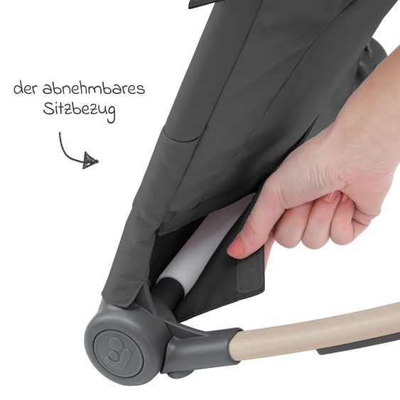 Maxi-Cosi 2in1 Babywippe Loa Beyond Eco Care ab Geburt - 6 Monate mit Wippfunktion - federleicht nur 2 kg - Graphite