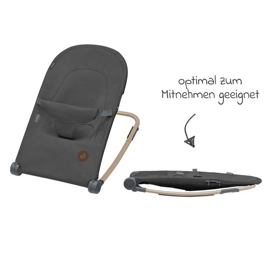 Maxi-Cosi 2in1 Babywippe Loa Beyond Eco Care ab Geburt - 6 Monate mit Wippfunktion - federleicht nur 2 kg - Graphite