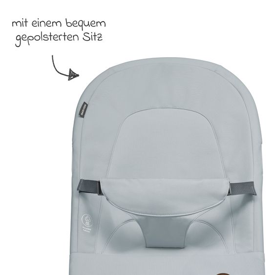 Maxi-Cosi 2in1 Babywippe Loa Beyond Eco Care ab Geburt - 6 Monate mit Wippfunktion - federleicht nur 2 kg - Grey