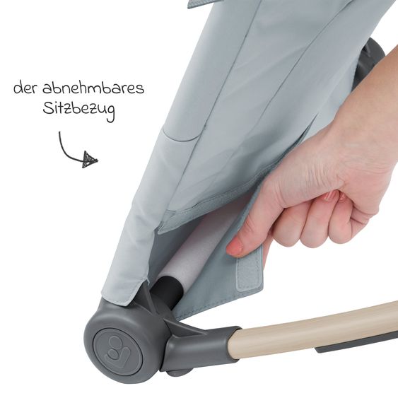 Maxi-Cosi 2in1 Babywippe Loa Beyond Eco Care ab Geburt - 6 Monate mit Wippfunktion - federleicht nur 2 kg - Grey