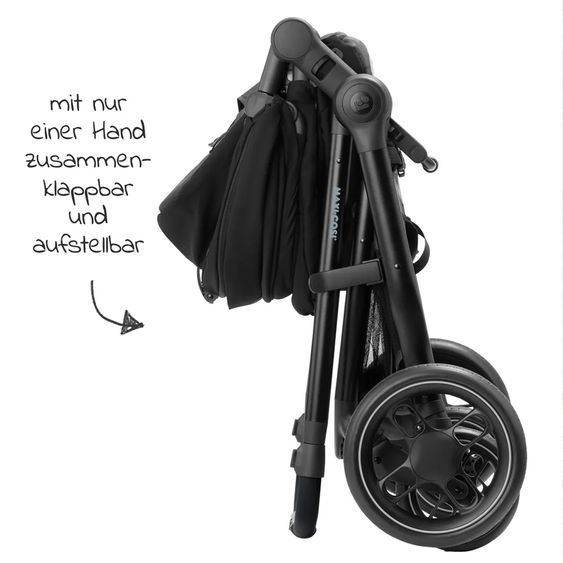 Maxi-Cosi Set passeggino Zelia³ 3 in 1 con seggiolino auto CabrioFix i-Size e adattatore, 22 kg - Nero