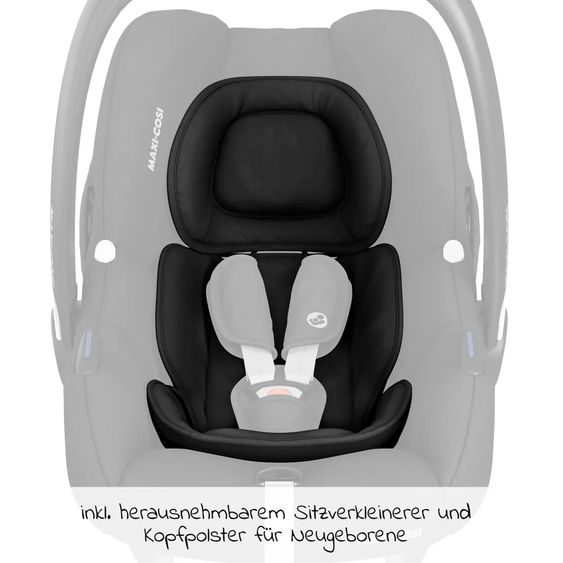 Maxi-Cosi Set passeggino Zelia³ 3 in 1 con seggiolino auto CabrioFix i-Size e adattatore, 22 kg - Nero