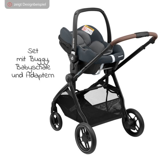 Maxi-Cosi Passeggino Zelia³ Combi 3 in 1 con portabebè CabrioFix i-Size e adattatore, 22 kg - Essential Graphite