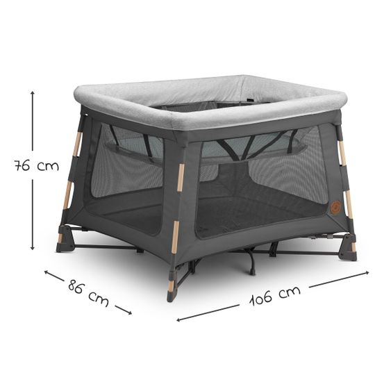 Maxi-Cosi 3 in 1 Reisebett Swift Reisebett, Beistellbett, Laufstall mit Matratze & Tragetasche nur 7 kg - Beyond Graphite