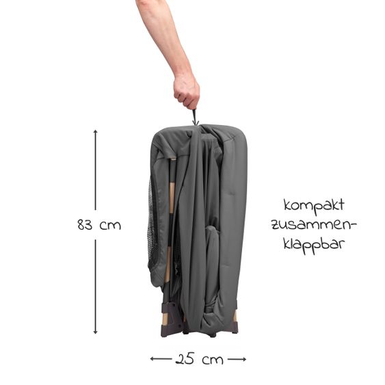 Maxi-Cosi 3 in 1 Reisebett Swift Reisebett, Beistellbett, Laufstall mit Matratze & Tragetasche nur 7 kg - Beyond Graphite