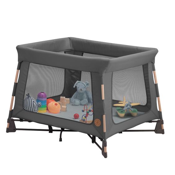 Maxi-Cosi 3 in 1 Reisebett Swift Reisebett, Beistellbett, Laufstall mit Matratze & Tragetasche nur 7 kg - Beyond Graphite