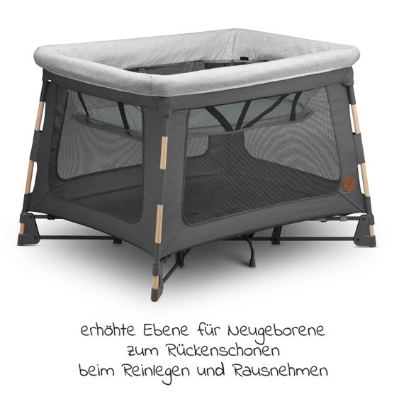 Maxi-Cosi 3 in 1 Reisebett Swift Reisebett, Beistellbett, Laufstall mit Matratze & Tragetasche nur 7 kg - Beyond Graphite
