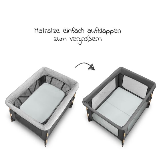 Maxi-Cosi 3 in 1 Reisebett Swift Reisebett, Beistellbett, Laufstall mit Matratze & Tragetasche nur 7 kg - Beyond Graphite